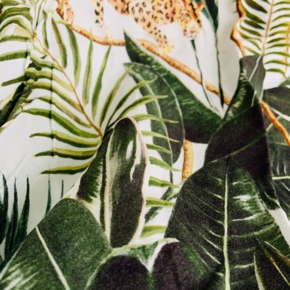 🐆🌿H&M 2US Cream Green Savana Dress 🐆🌿 - Picture 2 of 7